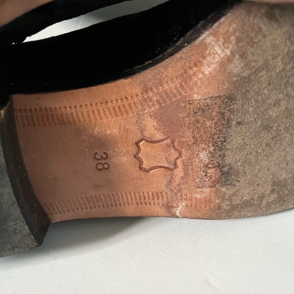 Coral Blue Herringbone Anthropologie velvet  black sequin ankle zip boot - Picture 6 of 6